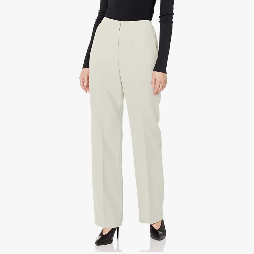 Kasper women’s size 8 front zip dress pants fully lined beige color